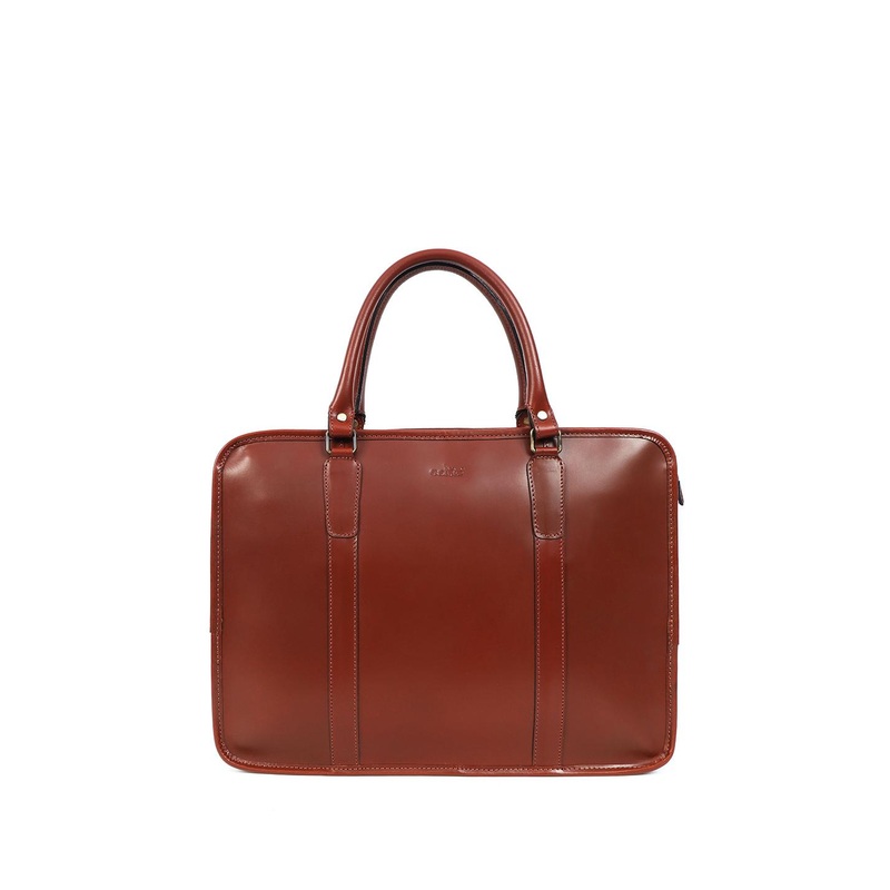 Celtic Structured Leather Laptop Shoulder Bag