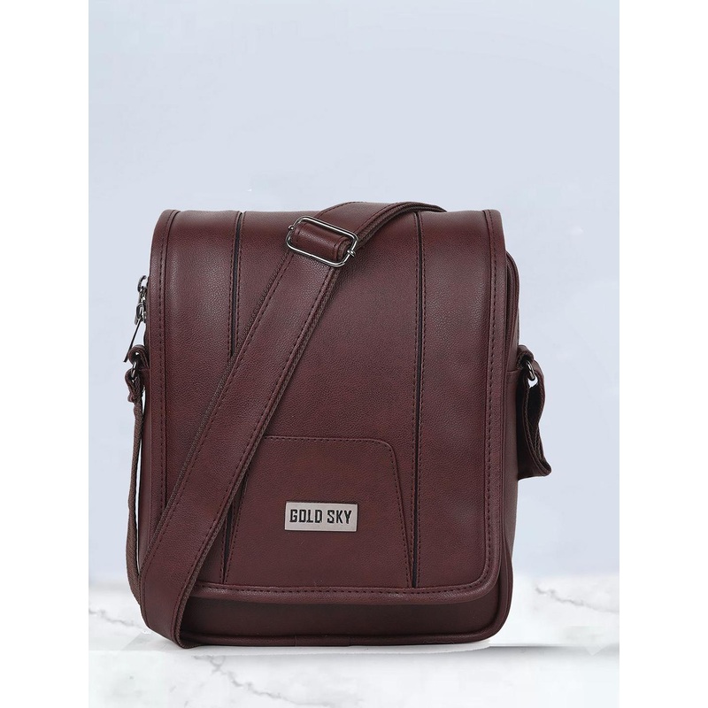 GOLD SKY Textured PU Sling Bag