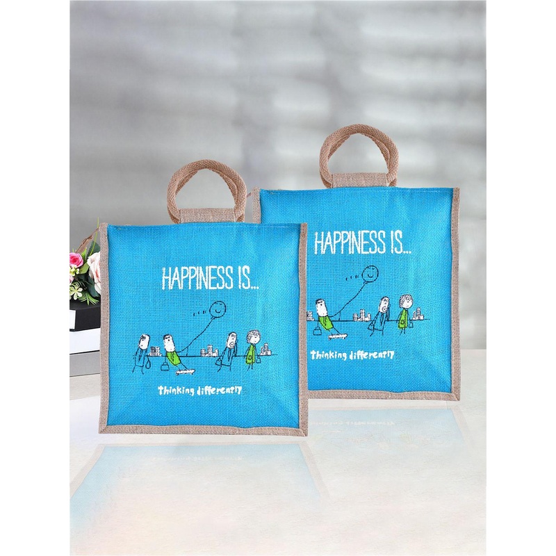 Kuber Industries Unisex Graphic Shopper Cut Work Tote Bag