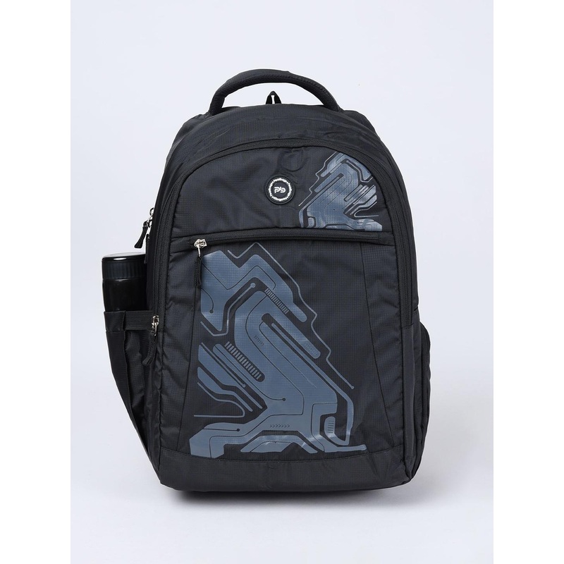 PB Pearlbags Unisex Striped Backpack with USB Charging Port