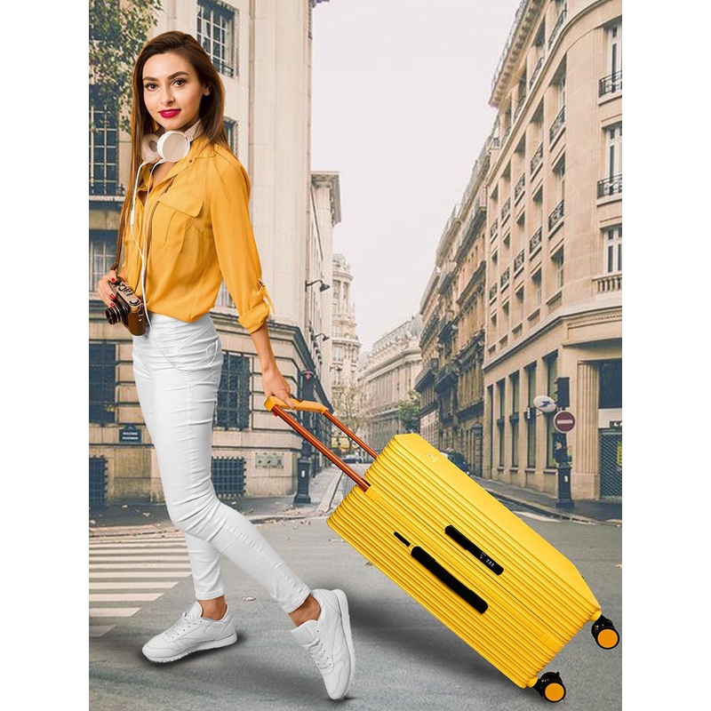 REDHORNS Airline USB Port Wide Handle Hard-Sided Medium Trolley Bag