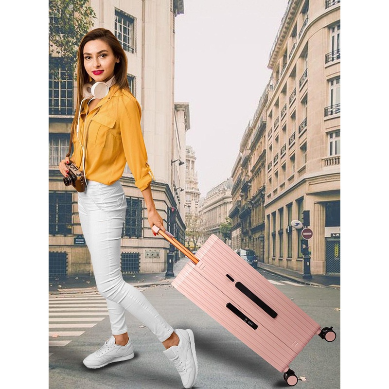 REDHORNS Airline USB Port Wide Handle Hard-Sided Overnighter Trolley Bag