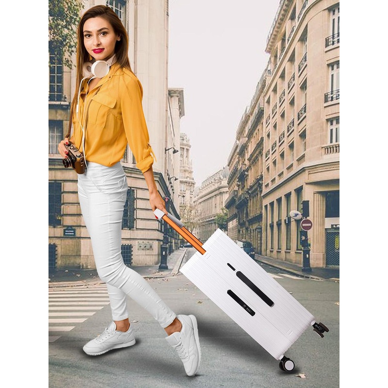 REDHORNS Airline USB Port Wide Handle Overnighter Hard Trolley Bag