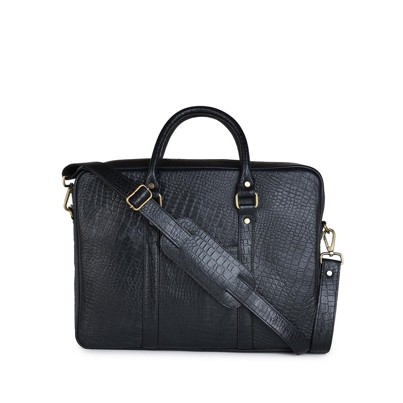 ARDAN Men Textured Leather Laptop Bag