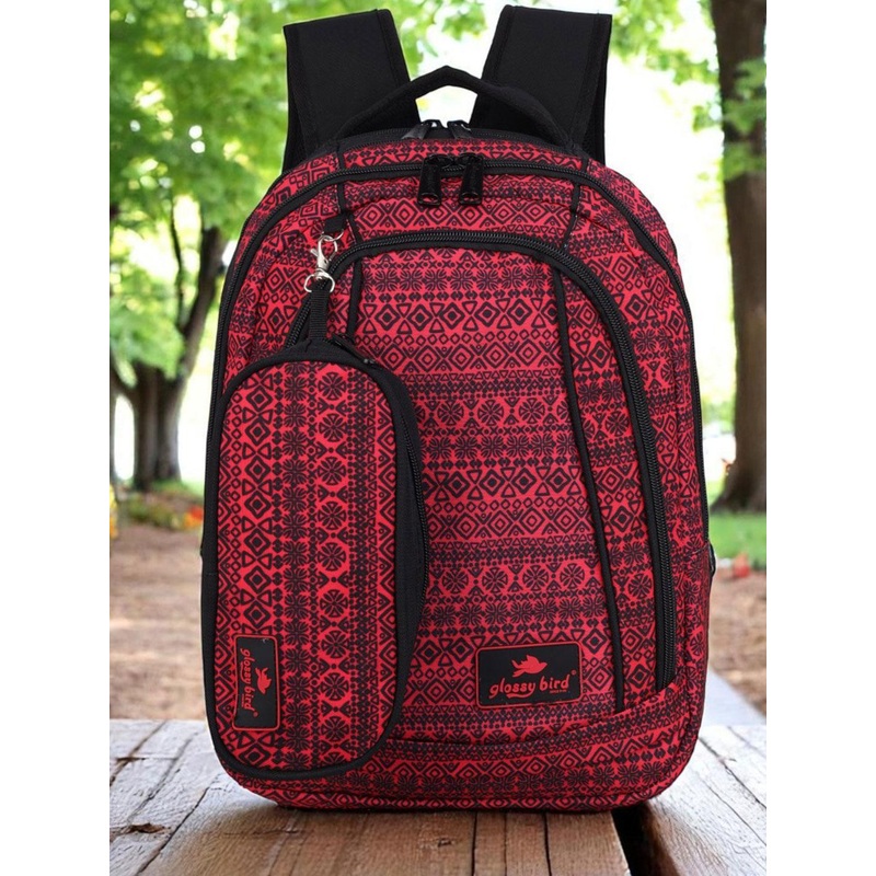 ECHOBOOMERS Unisex Geometric Printed Backpack