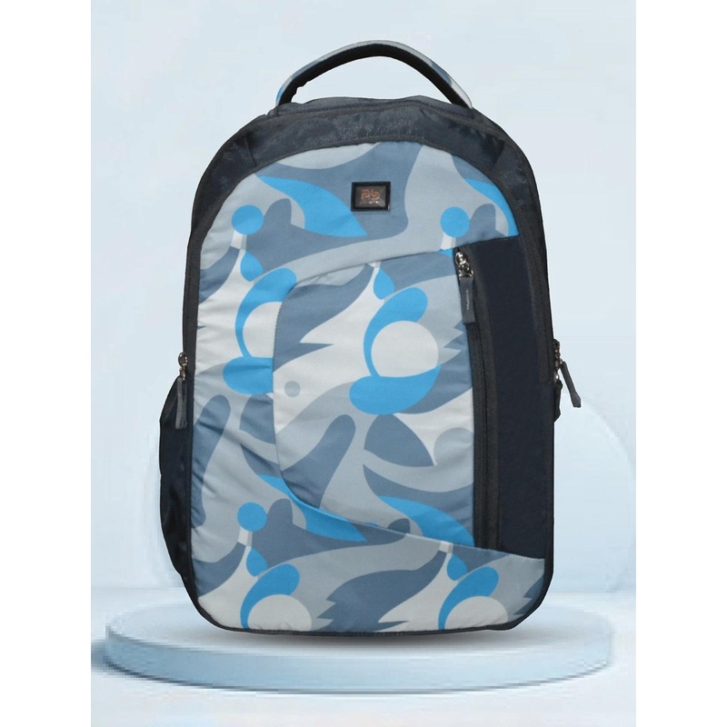 PB Pearlbags Unisex Abstract Print Water Resistant Laptop Backpack With Rain Cover