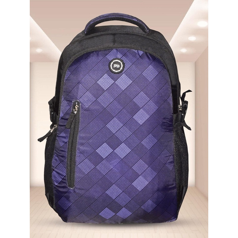 PB Pearlbags Unisex Geometric Non-Padded Backpack