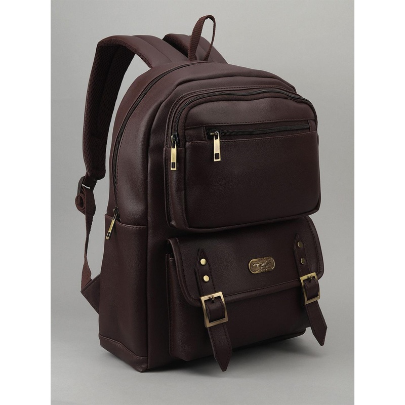 Pramadda Pure Luxury Men Solid Leather Backpack