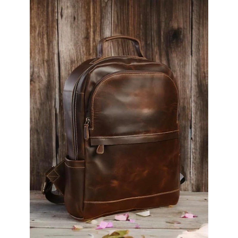 PRANJALS HOUSE Unisex Genuine Leather Backpack