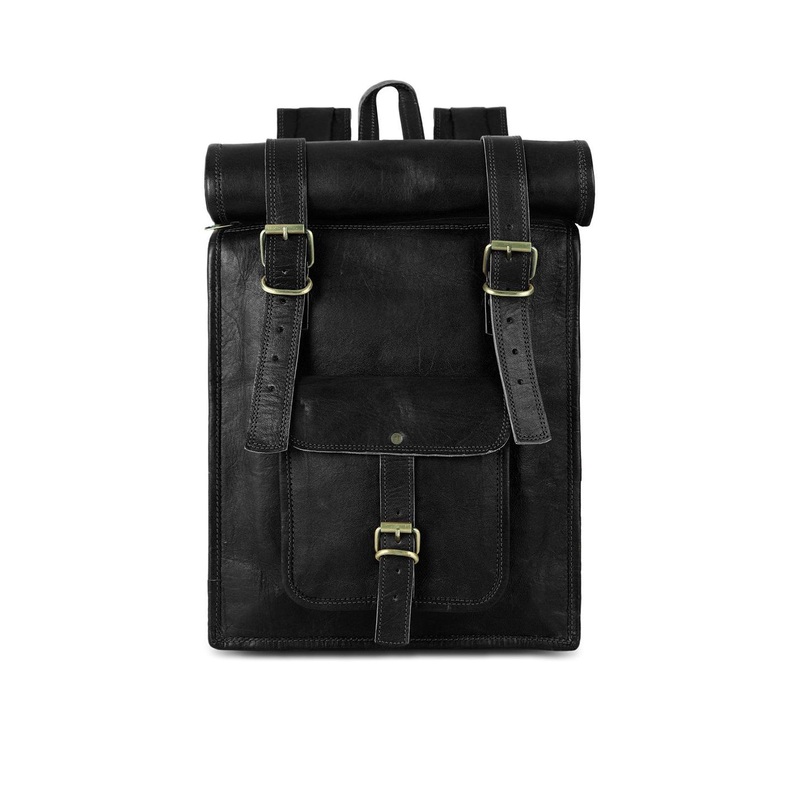 PRANJALS HOUSE Unisex Roll On Leather Backpack