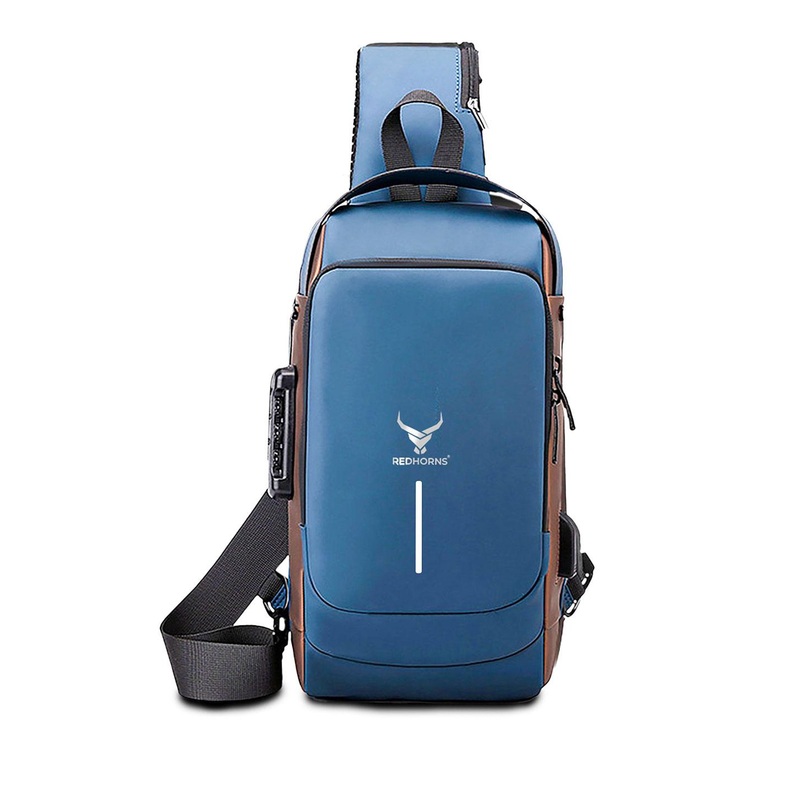 REDHORNS Unisex Brand Logo Backpack with USB Charging Port
