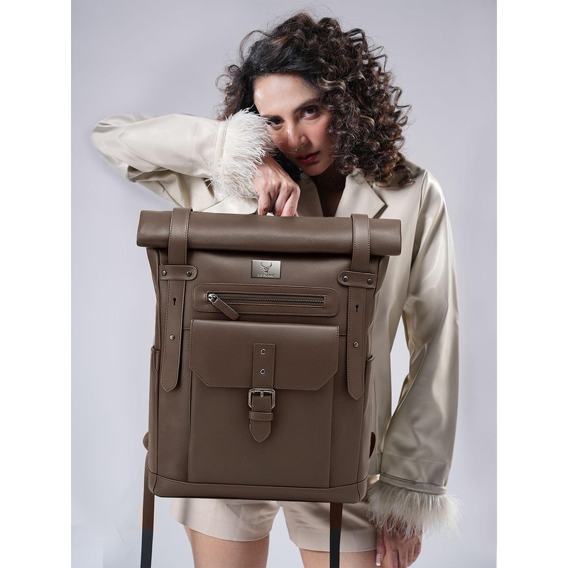 REDHORNS Unisex Leather Backpack with Anti-Theft