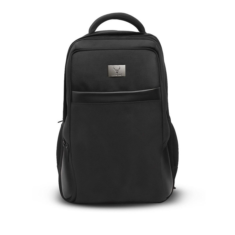 REDHORNS Unisex Solid Contrast Detail Backpack with Anti-Theft
