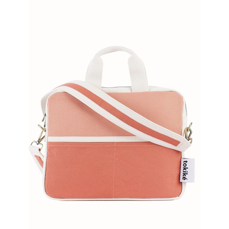 Tokike Unisex Colourblocked Laptop Bag With Detachable Sling Strap