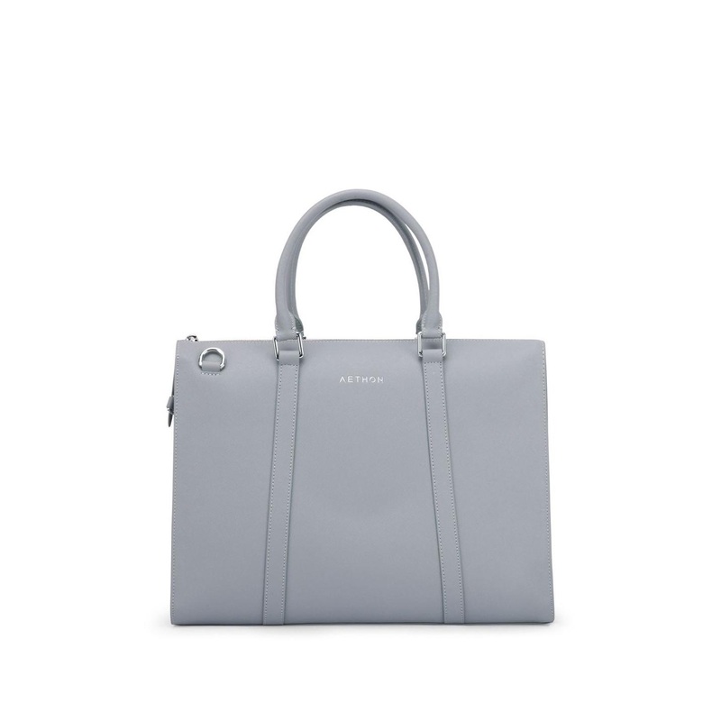 Aethon Unisex Solid Structured Leather Tote Bag