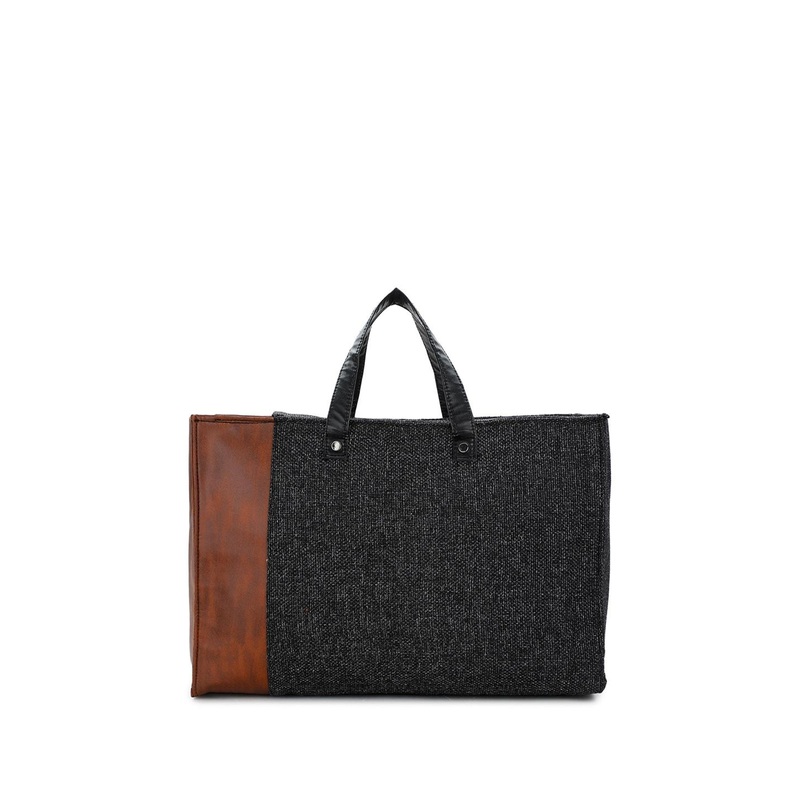 AZYEEA Unisex Colourblocked Oversized Structured Tote Bag