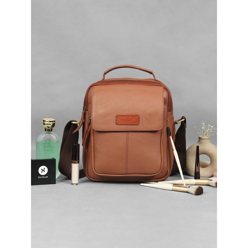 Celtic Unisex Solid Crossbody Leather Shoulder Bag