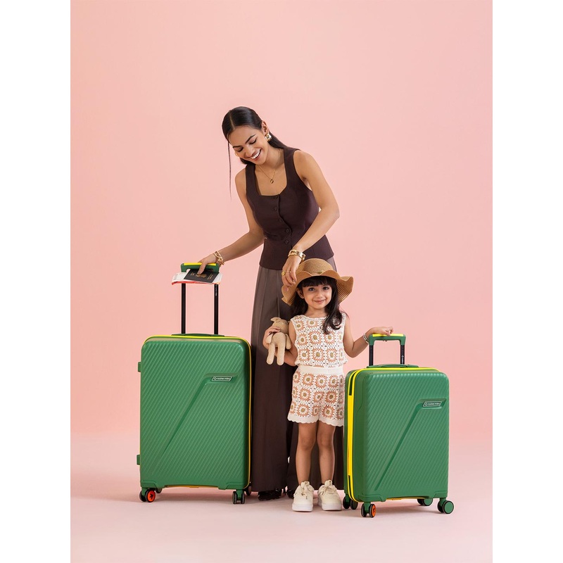 Nasher Miles Set Of 2 Textured Hard-Sided Trolley Bags