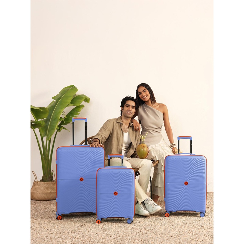 Nasher Miles Set Of 3 Bali Textured Hard-Sided Trolley Bag