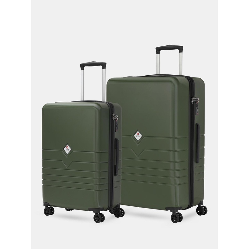 SWISS MILITARY Polycarbonate 8 Wheel Set Of 2 Large & Medium Trolley Bags