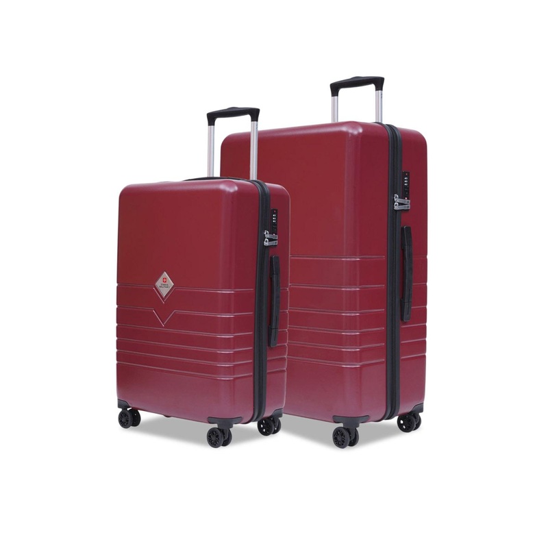 SWISS MILITARY Set of 2 Textured Hard Sided Trolley Bags