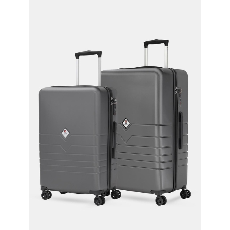 SWISS MILITARY Unisex Set Of 2 Textured Hard-Sided Trolley Suitcase