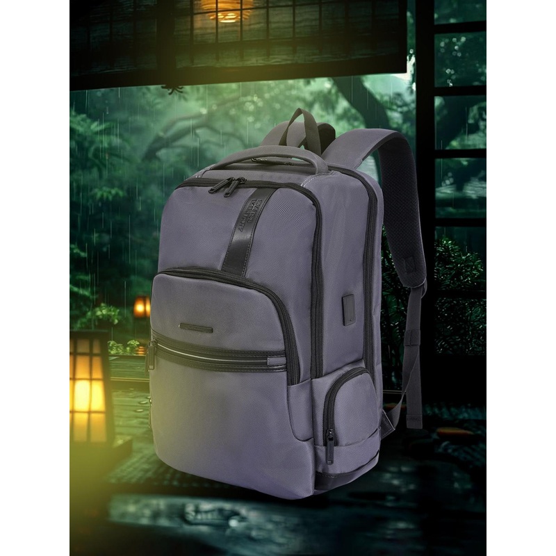 SWISS MILITARY Unisex Textured Backpack with USB Charging Port