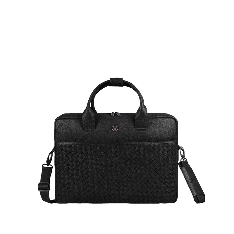 WildHorn Checked Leather Laptop Bag