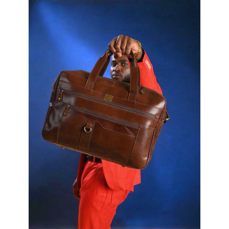 Ya Qalbi Unisex Leather Laptop Bag