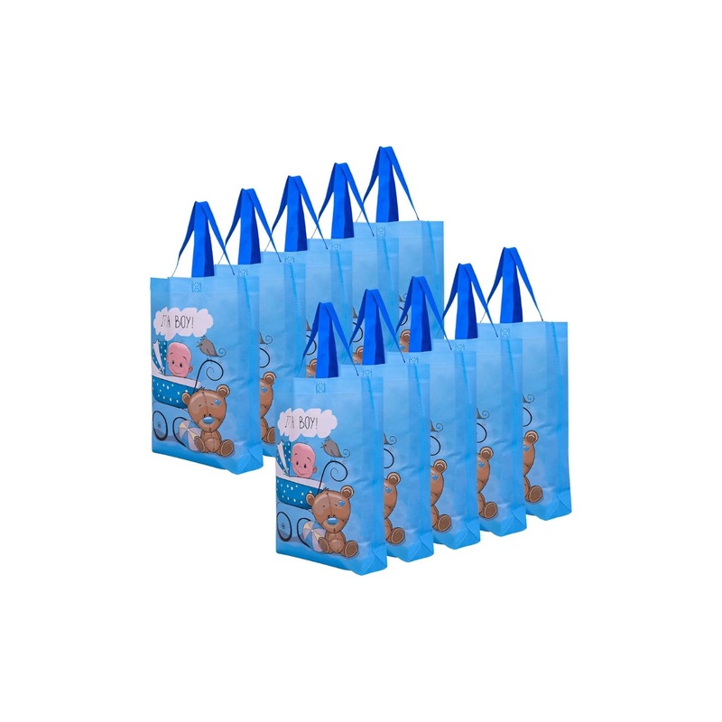 Aura Set Of 10 Graphic Printed Shopper Tote Bag