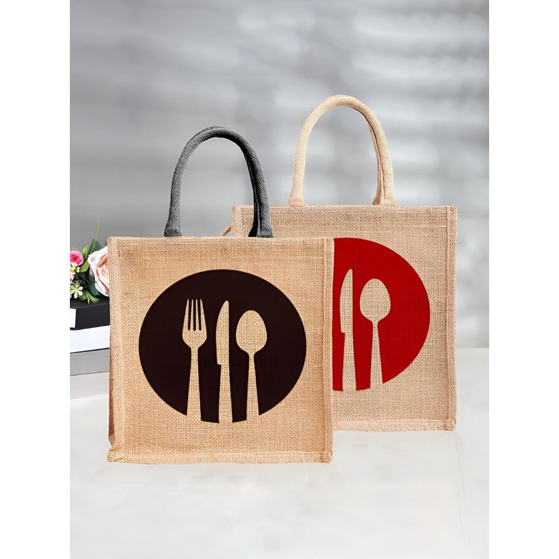 Aura Unisex Pack Of 2 Graphic Printed Shopper Tote Bag