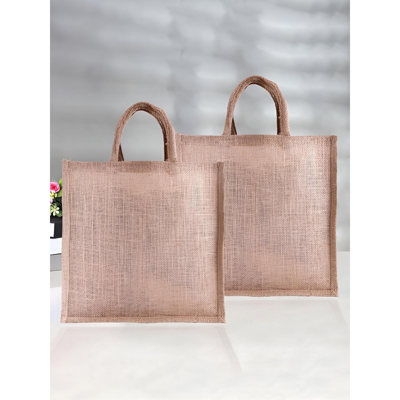 Aura Unisex Pack Of 2 Solid Shopper Tote Bag