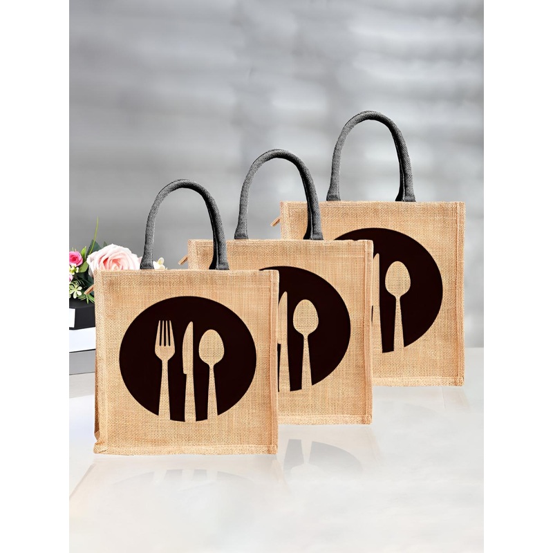 Aura Unisex Pack Of 3 Graphic Printed Shopper Tote Bag