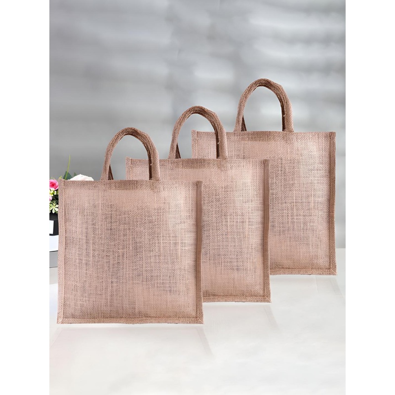 Aura Unisex Pack Of 3 Solid Shopper Tote Bag