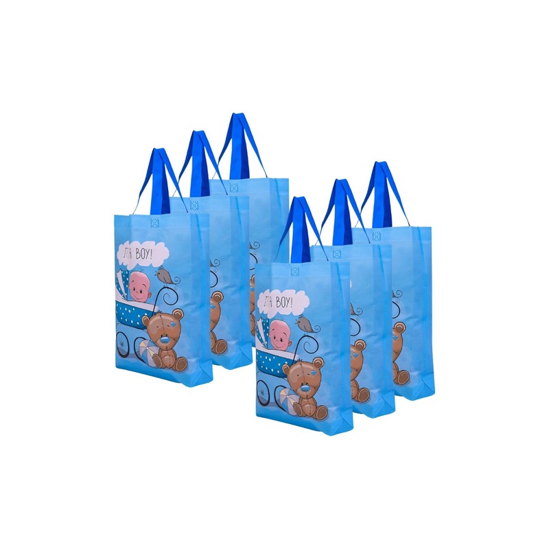 Aura Unisex Pack Of 6 Graphic Printed Shopper Tote Bag