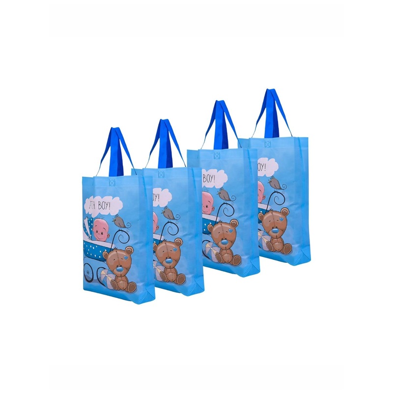 Aura Unisex Set Of 4 Printed Oversized Shopper Jute Tote Bags