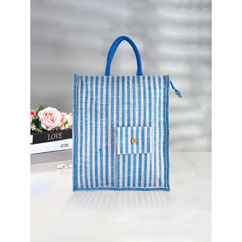Aura Unisex Striped Shopper Tote Bag