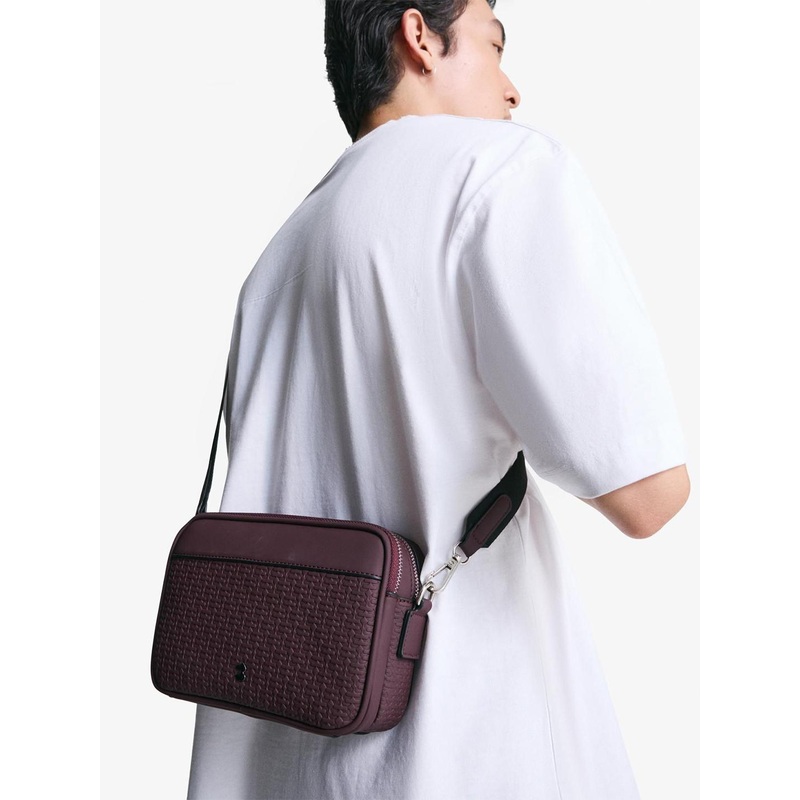 Bershka Men Textured Crossbody Shoulder Bag