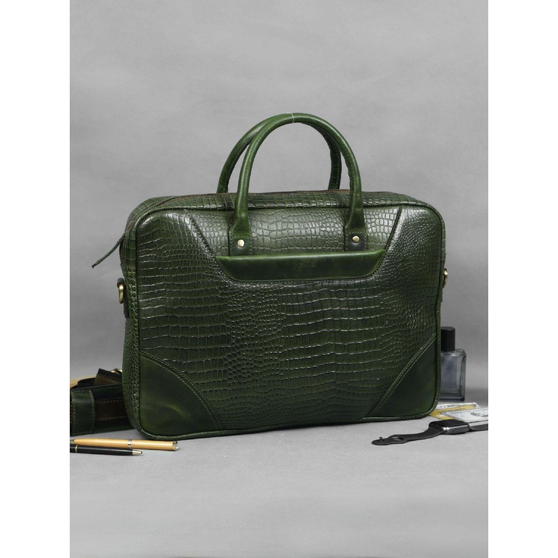 Celtic Textured Leather Oversized Structured Handheld Bag With Applique