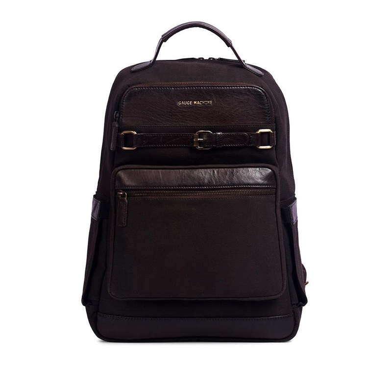 Gauge Machine Unisex Textured 16 inch Leather Backpack With Adjustable Strap