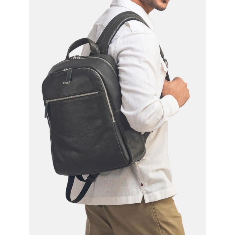 GIOIA Mens Green Louis Medium Backpack