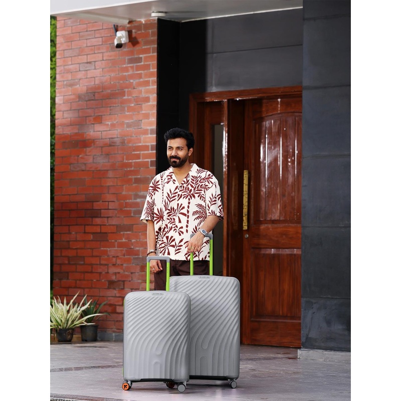 Nasher Miles Capri Set Of 2 Textured Hard-Sided Medium & Large Trolley Bags