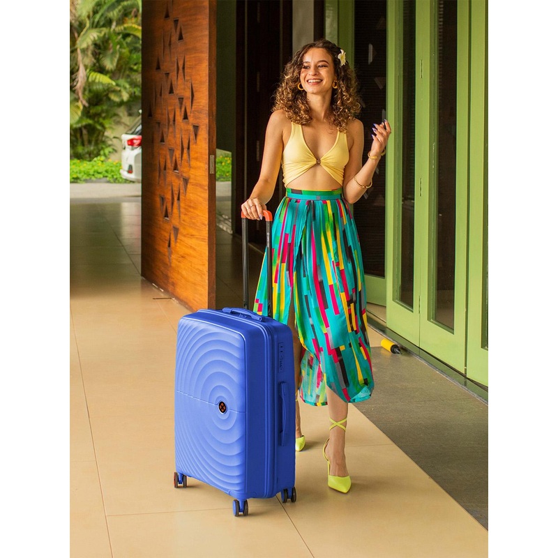 Nasher Miles Seattle Hard-Sided Polypropylene Medium Dark Blue Trolley Bag – 24 Inch 65 cm