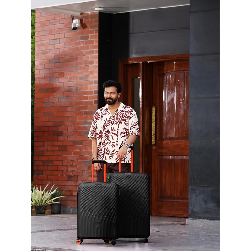 Nasher Miles Set Of 2 Capri Textured Hard-Sided Medium & Large Trolley Bags