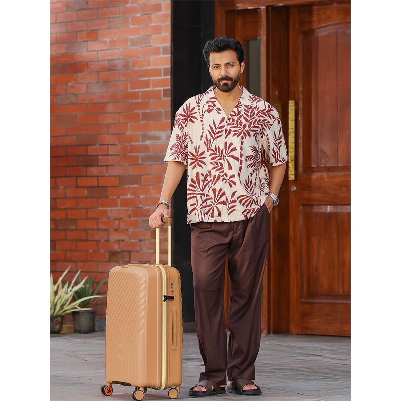 Nasher Miles Unisex Champagne Polypropylene Trolley Bag