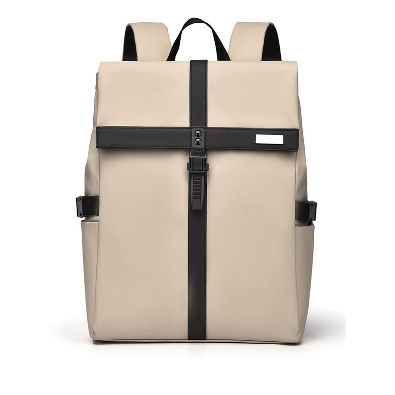 StyleCast x Revolte Beige Large Solid Backpacks