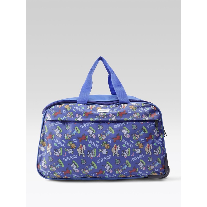 BAD HABIT Unisex Printed Medium Duffel Trolley Bag – 45.0 L