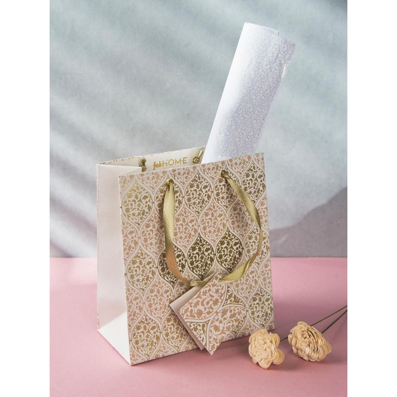 Fabindia Unisex Ivory Heer Paper Gift Bag