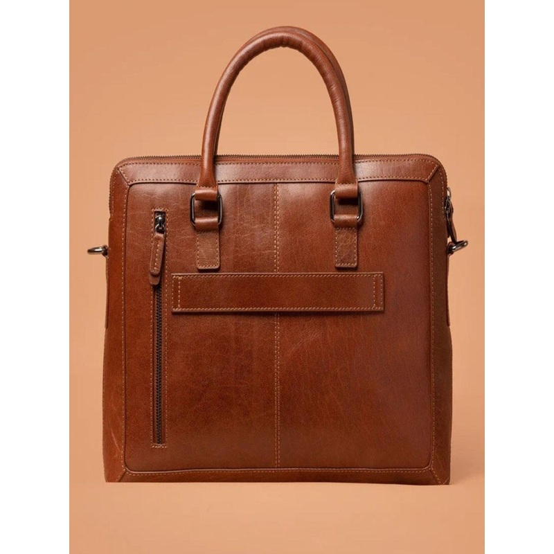 IRON TAILOR Unisex Adonise Solid Leather Laptop Bag