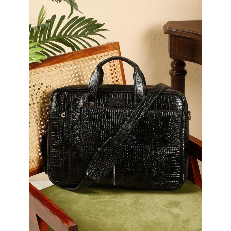 Kosher Unisex Leather Shoulder Strap Laptop Bag